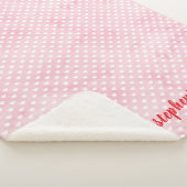 Gepersonaliseerde harten op roze sherpa deken (3/4)