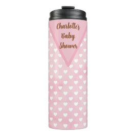 Gepersonaliseerde Harten op Roze Thermische Tumble Thermosbeker