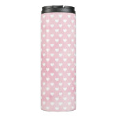 Gepersonaliseerde Harten op Roze Thermische Tumble Thermosbeker (Achterkant)