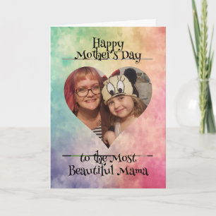 Gepersonaliseerde hartfoto en bericht voor mama kaart