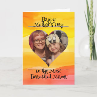 Gepersonaliseerde hartfoto en bericht voor mama kaart