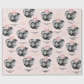 Gepersonaliseerde hartfoto van Happy Valentijns Pa Cadeaupapier (Vlak)