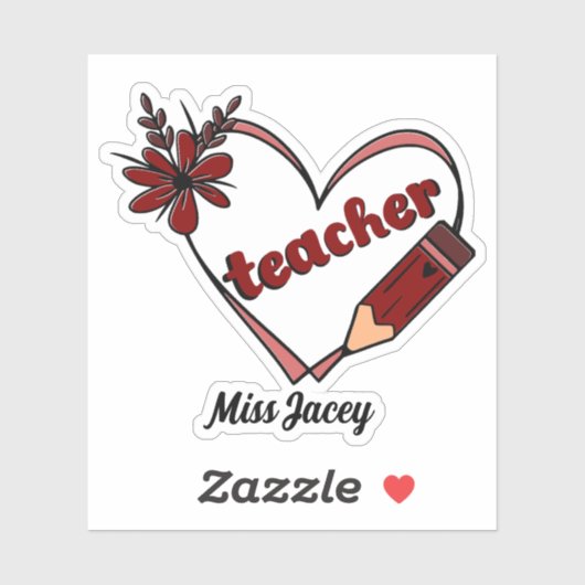 Gepersonaliseerde hartleraar Valentijnsdag Sticker (Vel)