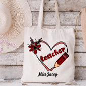 Gepersonaliseerde hartleraar Valentijnsdag Tote Bag