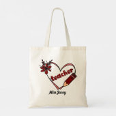 Gepersonaliseerde hartleraar Valentijnsdag Tote Bag (Achterkant)