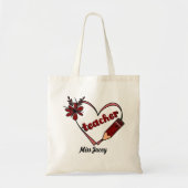 Gepersonaliseerde hartleraar Valentijnsdag Tote Bag (Voorkant)