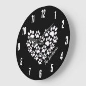 Gepersonaliseerde hartpoot afdrukken grote klok (Hoek)