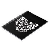 Gepersonaliseerde hartpoot afdrukken notitieboek (Linkerzijde)