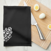 Gepersonaliseerde hartpoot afdrukken theedoek (Quarter Fold)