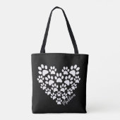 Gepersonaliseerde hartpoot afdrukken tote bag (Achterkant)