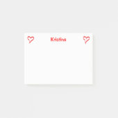 Gepersonaliseerde hartritme Red en White Love Post-it® Notes (Voorkant)