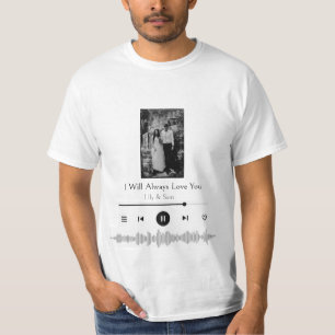 Gepersonaliseerde hartslag Cadeaulandmuziek T-shirt