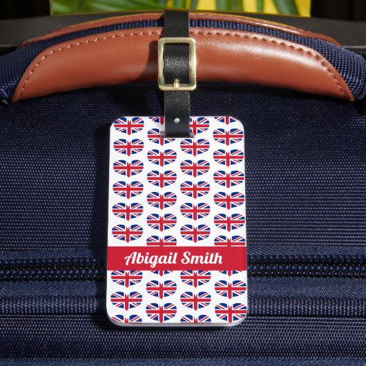 Gepersonaliseerde hartslag Vlag van het VK/Unievaa Bagagelabel (Voorkant Insitu 2)