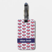 Gepersonaliseerde hartslag Vlag van het VK/Unievaa Bagagelabel (Achterkant verticaal)