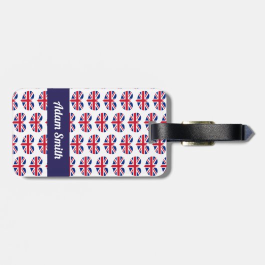 Gepersonaliseerde hartslag Vlag van het VK/Unievaa Bagagelabel (Achterkant horizontaal)