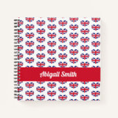 Gepersonaliseerde hartslag Vlag van het VK/Unievaa Notitieboek (Voorkant)