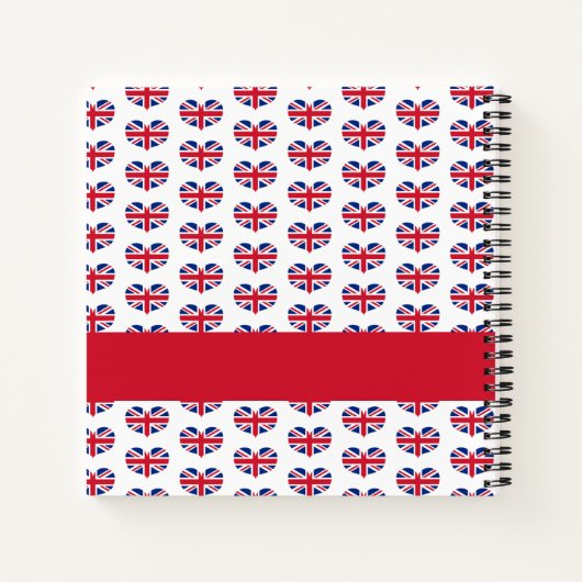 Gepersonaliseerde hartslag Vlag van het VK/Unievaa Notitieboek (Achterkant)