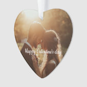 Gepersonaliseerde hartvorm Valentin Acryl Ornament (voorkant)