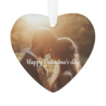 Gepersonaliseerde hartvorm Valentin Acryl Ornament