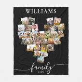 Gepersonaliseerde hartvormige Familie Fotocollage Fleece Deken (Voorkant)