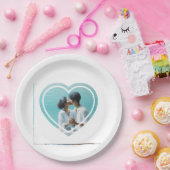 Gepersonaliseerde hartvormige foto bruiloft papieren bordje (Feest)