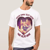 Gepersonaliseerde hartvormige foto Ik hou van mijn T-shirt (Voorkant)