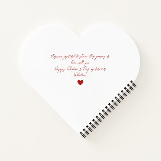 Gepersonaliseerde hartvormige liefde Notitieboek (Achterkant)