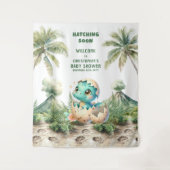 Gepersonaliseerde Hatching Soon Baby shower Achter Wandkleed (Voorkant)