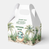 Gepersonaliseerde Hatching Soon Boy Dinosaurus Box Bedankdoosjes (Achterkant)