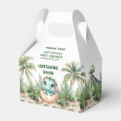 Gepersonaliseerde Hatching Soon Boy Dinosaurus Box Bedankdoosjes (Voorkant Zijde)