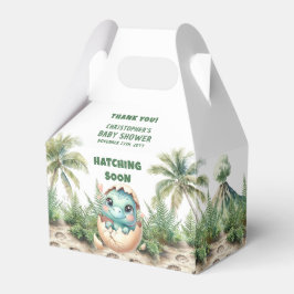 Gepersonaliseerde Hatching Soon Boy Dinosaurus Box Bedankdoosjes