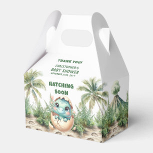 Gepersonaliseerde Hatching Soon Boy Dinosaurus Box Bedankdoosjes