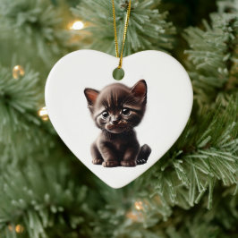 Gepersonaliseerde Havana Brown Kitten Keramisch Ornament