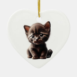 Gepersonaliseerde Havana Brown Kitten Keramisch Ornament
