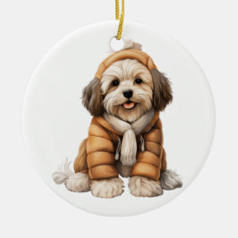 Gepersonaliseerde Havanese hondenkunst Keramisch Ornament