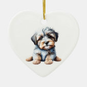 Gepersonaliseerde Havanese Puppy Keramisch Ornament (Voorkant)