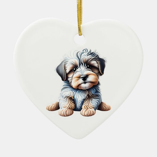 Gepersonaliseerde Havanese Puppy Keramisch Ornament (Voorkant)