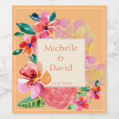 Gepersonaliseerde Hawaïaanse tropische florale plo Wijn Etiket (Enkel label)