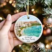 Gepersonaliseerde Hawaii Ornament, Honolulu Gift Keramisch Ornament