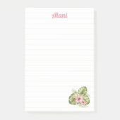 Gepersonaliseerde Hawaiiaanse bloem met naam 4x6 L Post-it® Notes (Voorkant)