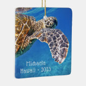 Gepersonaliseerde Hawaiiaanse Zee schildpad Keramisch Ornament (Rechts)