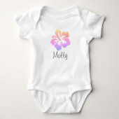 Gepersonaliseerde Hawaiian Flower Hibiscus Pastel Romper (Voorkant)