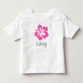 Gepersonaliseerde Hawaiian Flower Hibiscus Pink Kinder Shirts (Voorkant)