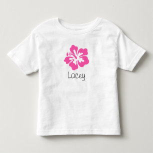Gepersonaliseerde Hawaiian Flower Hibiscus Pink Kinder Shirts