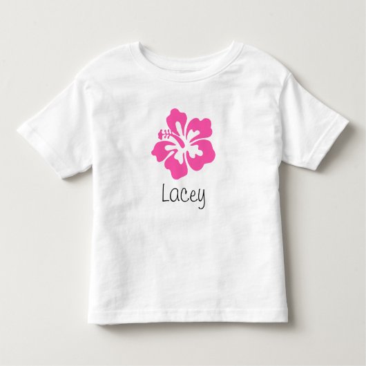 Gepersonaliseerde Hawaiian Flower Hibiscus Pink Kinder Shirts (Voorkant)