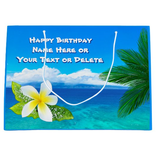 Gepersonaliseerde Hawaiian Gift Bags Groot Cadeauzakje (Voorkant)