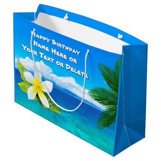 Gepersonaliseerde Hawaiian Gift Bags Groot Cadeauzakje (Achterkant Gekanteld)