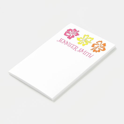 Gepersonaliseerde Hawaiian Hibiscus Flower Tropica Post-it® Notes (Schuin)