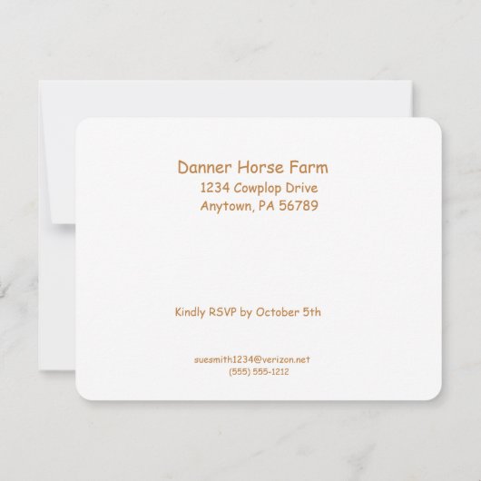 Gepersonaliseerde Hayride Autumn Welkom Beer Pompo Kaart (Achterkant)