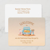 Gepersonaliseerde Hayride Autumn Welkom Beer Pompo Kaart (Voorkant / Achterkant)